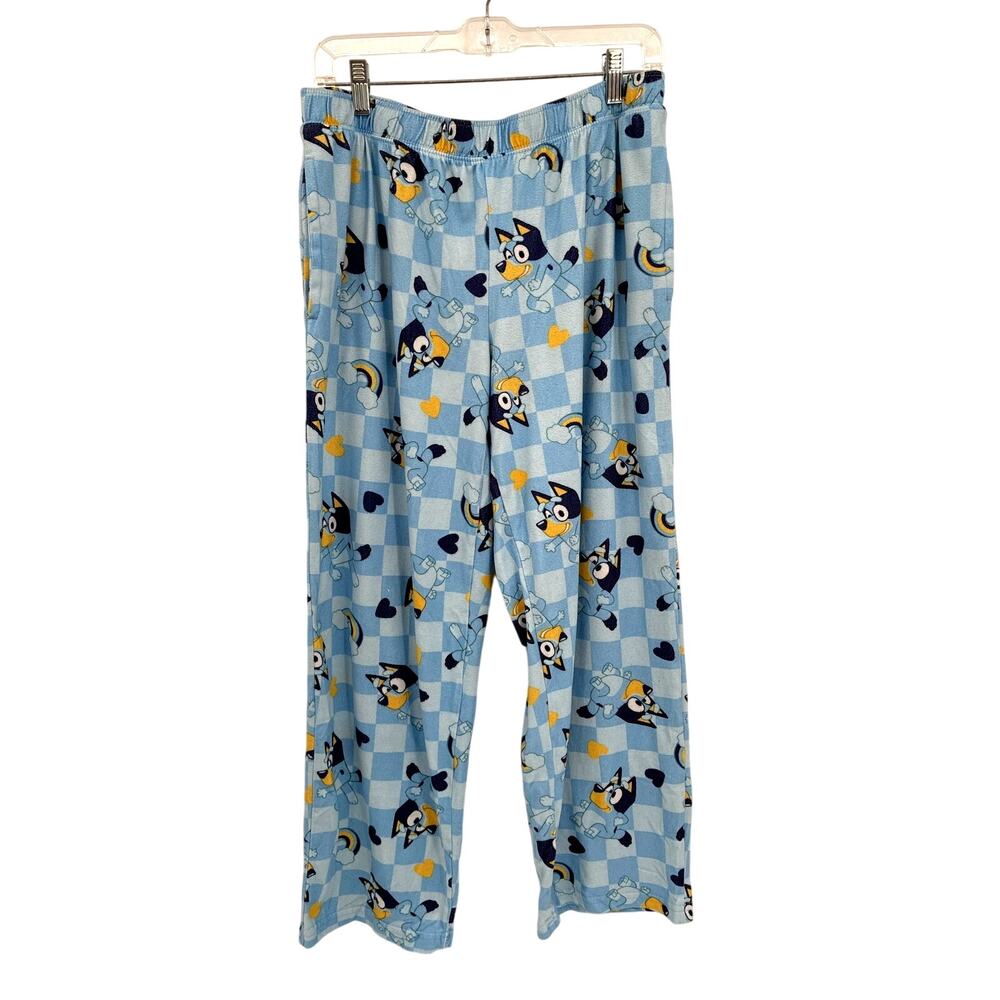 Bluey Cartoon Bandit Blue Elastic Waist Lounge Pants Women's L 12/14